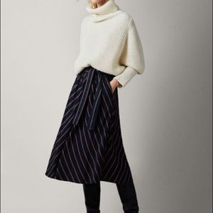 Massimo Dutti striped a-line skirt